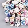 Printed Handmade Porcelain European Beads PORC-Q007-11-1