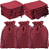 Polyester Imitation Burlap Packing Pouches Drawstring Bags ABAG-BBC0001-02A-04-1