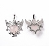 Natural Rose Quartz Pendants G-P496-04P-15-2