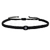 Adjustable Handmade Woven Waxed Polyester Cord Braided Bracelets with Acrylic Letter Beads OI4298-2-1