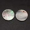 Black Lip Shell Flat Round Pendants X-BSHE-M019-08-2