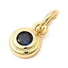 Brass Cubic Zirconia Charms KK-G554-02B-02-2