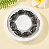 Natural Agate Bead Stretch Bracelets G-P570-01H-1
