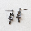 Brass Lantern Dangle Stud Earrings for Women BAPE-PW0002-06B-B-1