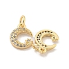 Brass Micro Pave Clear Cubic Zirconia Charms KK-Z044-17C-2