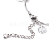 304 Stainless Steel Peace Sign Charm Bracelets BJEW-JB05958-02-2