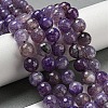 Faceted Natural Dragon Veins Agate Beads Strands G-F447-12mm-L04-1