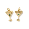 Brass Pave Cubic Zirconia Pendants KK-P325-17B-G-1