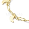 Golden 304 Stainless Steel Charm Bracelets with Brass Paperclip Chains BJEW-JB10031-02-3