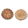 Handmade Reed Cane/Rattan Woven Beads X-WOVE-Q075-04-4