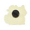 Cat Shape with Orange Enamel Pins JEWB-I052-02G-03-2