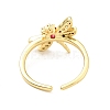 Cubic Zirconia Dragonfly Open Cuff Ring RJEW-E046-21G-2