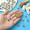 30Pcs Tibetan Style Alloy & Evil Eye Resin Pendants PALLOY-CJ0002-78-4