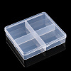 Rectangle Transparent Plastic Bead Containers CON-N013-02-2