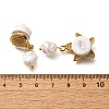 Starfish & Shell Shape 304 Stainless Steel Plastic Pearl Dangle Stud Earrings EJEW-G422-01G-02-3