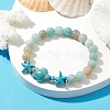 Dyed Synthetic Turquoise Turtle and Starfish Beaded Bracelets BJEW-JB10062-01-2