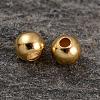 Round Real 18K Gold Plated 925 Sterling Silver Crimp Beads STER-K015-H153-3mm-G-1