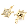 Brass Pave Clear Cubic Zirconia Pendants KK-U009-12L-G-2