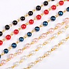 Handmade Round Glass Pearl Beads Chains for Necklaces Bracelets Making AJEW-JB00036-1