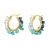 Natural Mixed Stone Chips Hoop Earrings EJEW-JE06022-01-1