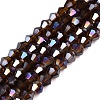 Transparent Electroplate Glass Beads Strands GLAA-F029-4mm-A30-1