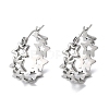 Non-Tarnish Hollow Star 304 Stainless Steel Hoop Earrings for Women STAS-A057-14P-3