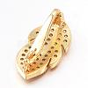 Leaf Brass Micro Pave Cubic Zirconia Enhancer Shortener Bails ZIRC-L055-18G-FF-2