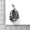 Natural Obsidian Teardrop Pendants G-G112-03P-12-3