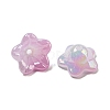 Iridescent Acrylic Bead Caps X-OACR-C021-08G-2
