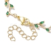 Brass Pave Green Cubic Zirconia Branch Links Bracelets for Women BJEW-JB10261-4