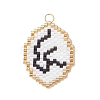 Glass Seed Beaded Twelve Constellations Pendants PALLOY-MZ00891-06-1