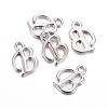 Platinum Plated Alloy Letter Pendants PALLOY-J718-01P-B-2