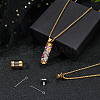 Transparent Glass Wishing Bottle Pendant NJEW-HS0001-01G-5