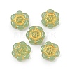 Baking Paint and Golden Metal Enlaced Glass Beads DGLA-T004-10C-1