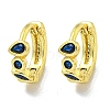 Brass Micro Pave Cubic Zirconia Hoop Earring EJEW-C088-31G-2