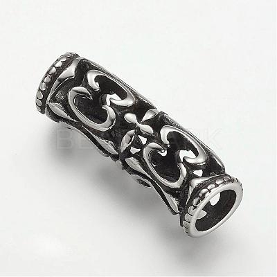 304 Stainless Steel Hollow Tube Beads STAS-F063-04-1