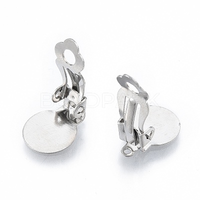 Non-Tarnish 304 Stainless Steel Clip-on Earring Findings X-STAS-N092-168P-1