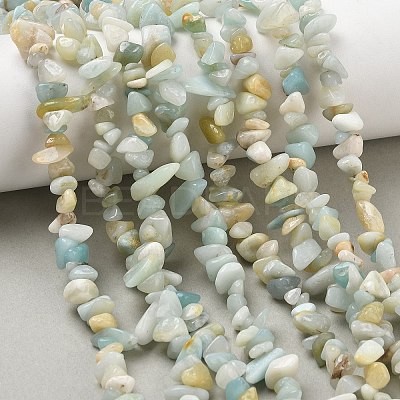 Natural Flower Amazonite Chips Beads Strands X-G-M205-12B-1