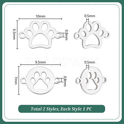 2Pcs 2 Styles 925 Sterling Silver Hollow Connector Charms STER-PH0004-21-1