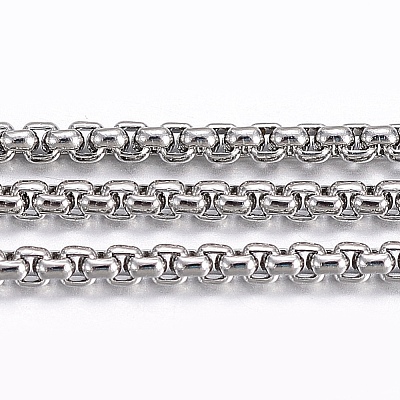 Tarnish Resistant 304 Stainless Steel Venetian Chains/Box Chains CHS-H016-02P-10M-1
