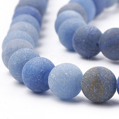 Dyed & Heated Natural Blue Aventurine Beads Strands G-T106-209-1