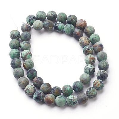 Natural African Turquoise(Jasper) Bead Strands G-G957-25-8mm-1
