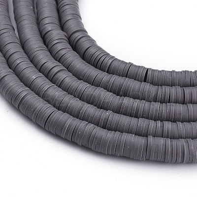 Flat Round Handmade Polymer Clay Beads CLAY-R067-8.0mm-41-1