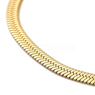 Ion Plating(IP) 304 Stainless Steel Herringbone Chain Bracelet for Men Women BJEW-E058-01B-G-1