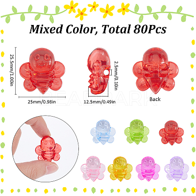 80pcsTransparent Acrylic Beads TACR-SC0001-39-1
