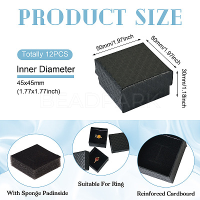 Rhombus Textured Cardboard Ring Gift Storage Boxes CON-TAC0001-07C-1