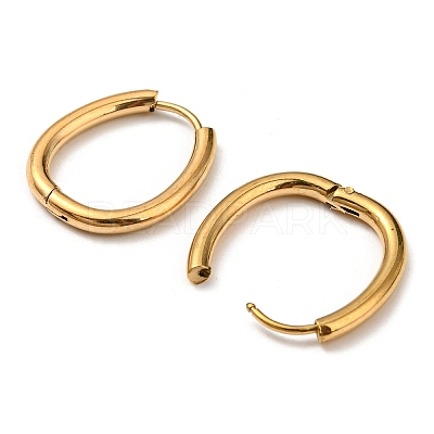 Ion Plating(IP) Stainless Steel Hoop Earrings LS-EJEW-P232-02G-1