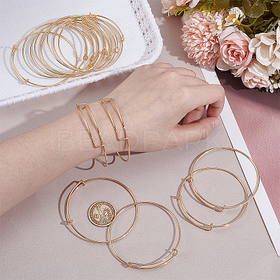 15Pcs Stainless Steel Adjustable Bangle Making BJEW-UN0001-64G-1