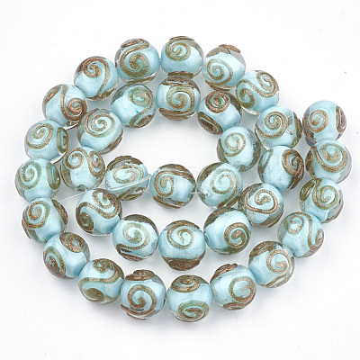 Handmade Gold Sand Lampwork Beads LAMP-T006-07I-1