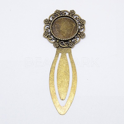 Tibetan Style Bookmark Cabochon Settings TIBE-S154-AB-NR-1
